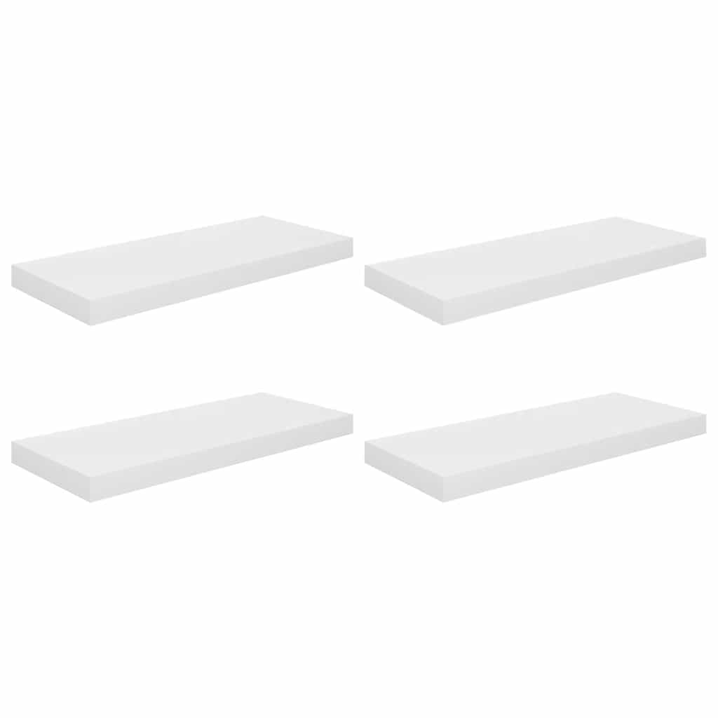 væghylder 4 stk. 60x23,5x3,8 cm MDF hvid højglans
