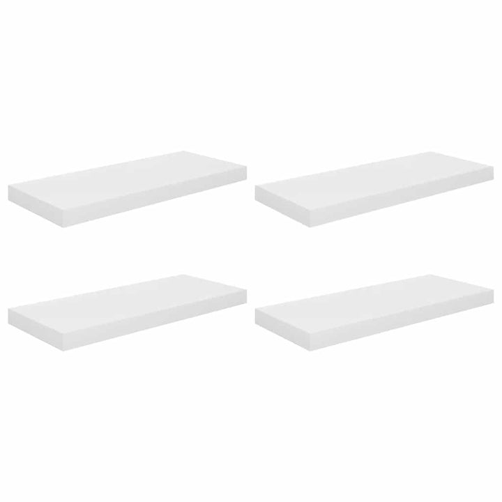 væghylder 4 stk. 60x23,5x3,8 cm MDF hvid højglans