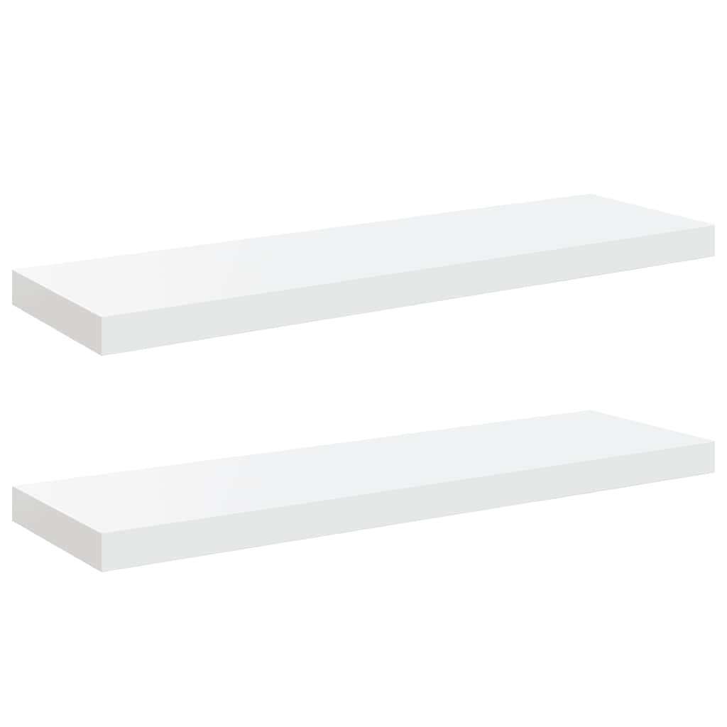 væghylder 2 stk. 80x23,5x3,8 cm MDF hvid højglans