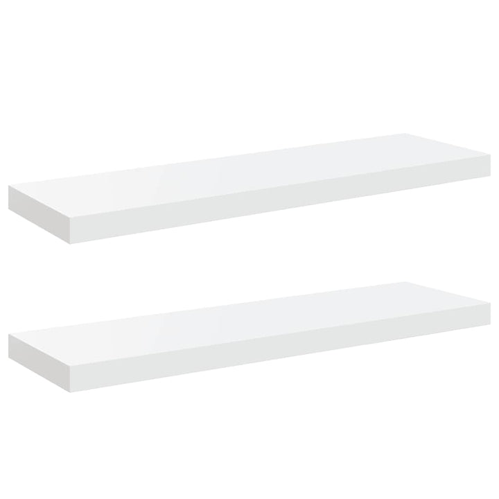 væghylder 2 stk. 80x23,5x3,8 cm MDF hvid højglans
