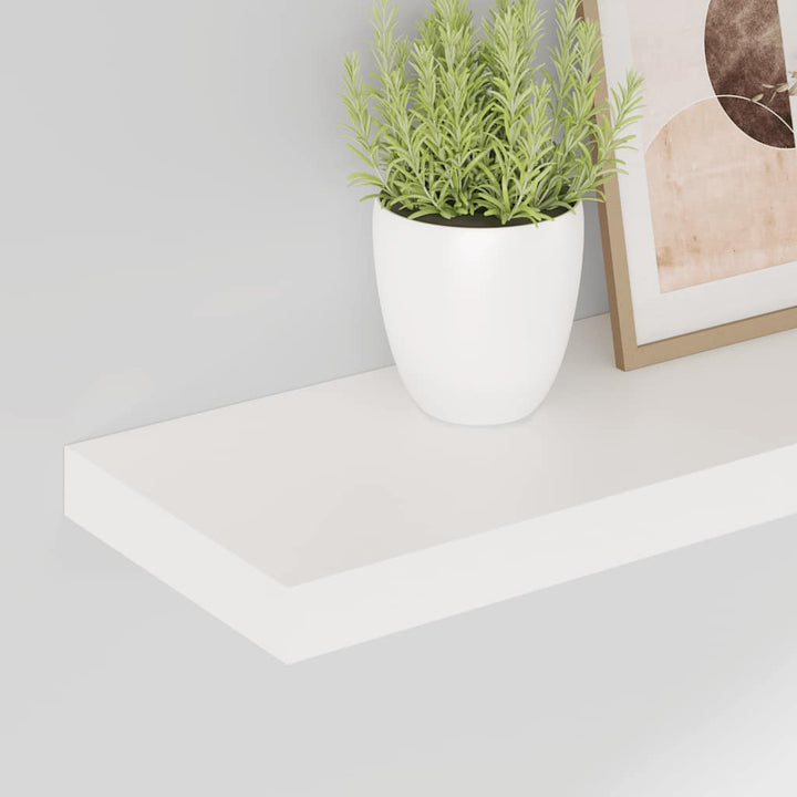 væghylder 2 stk. 80x23,5x3,8 cm MDF hvid højglans