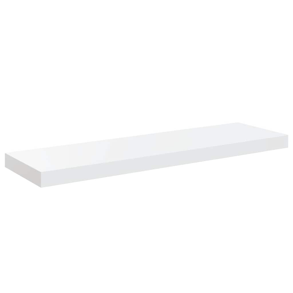 væghylder 2 stk. 80x23,5x3,8 cm MDF hvid højglans