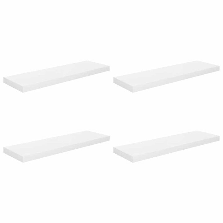 væghylder 4 stk. 80x23,5x3,8 cm MDF hvid højglans