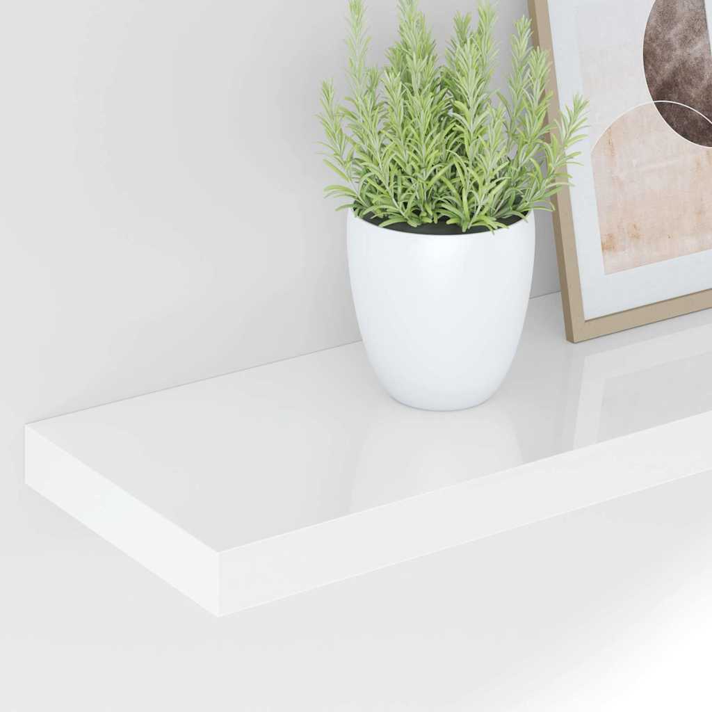 væghylde 90x23,5x3,8 cm MDF hvid højglans