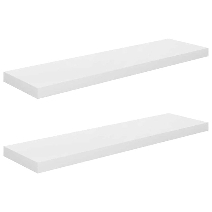 væghylder 2 stk. 90x23,5x3,8 cm MDF hvid højglans