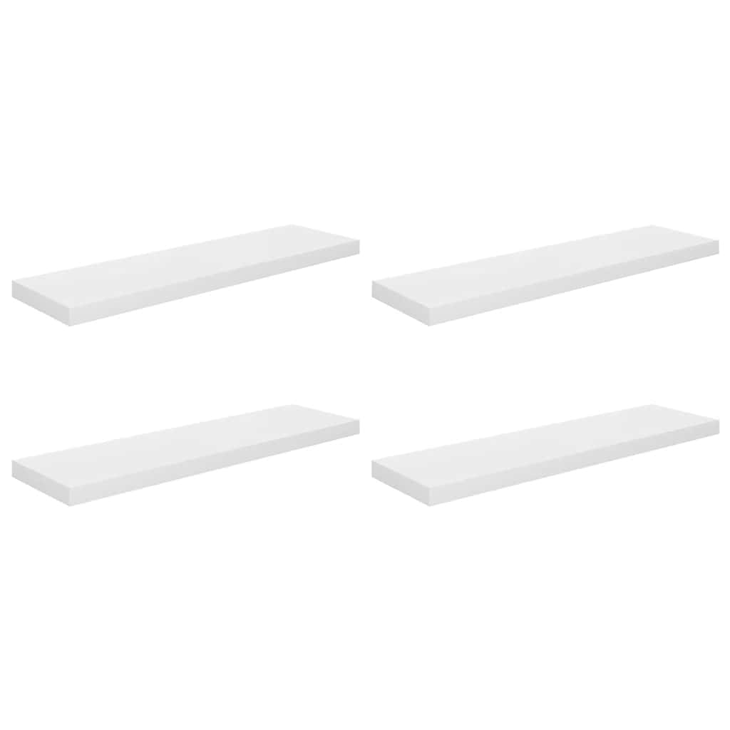 væghylder 4 stk. 90x23,5x3,8 cm MDF hvid højglans