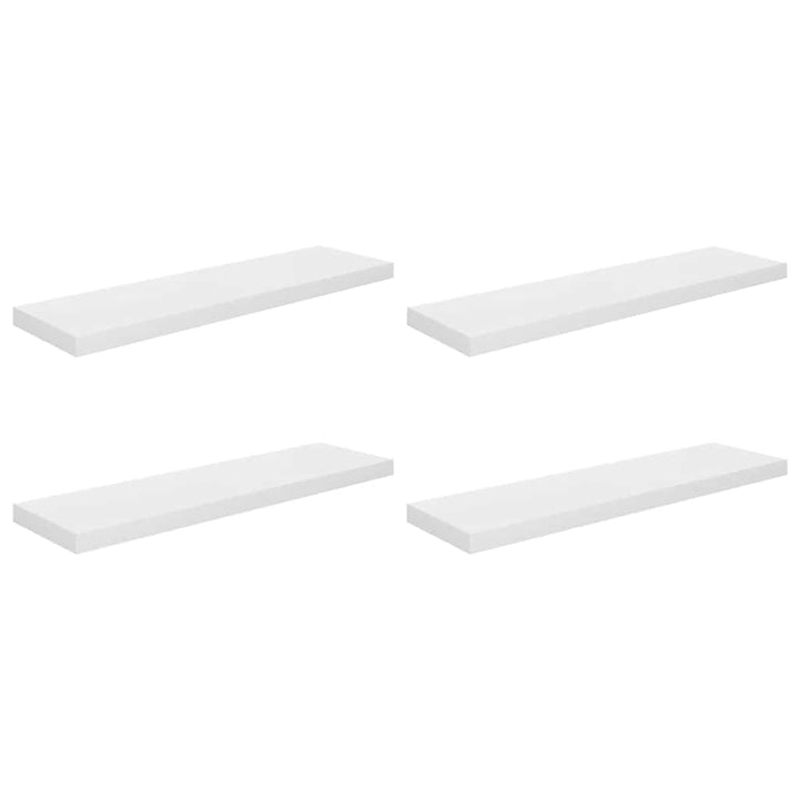 væghylder 4 stk. 90x23,5x3,8 cm MDF hvid højglans