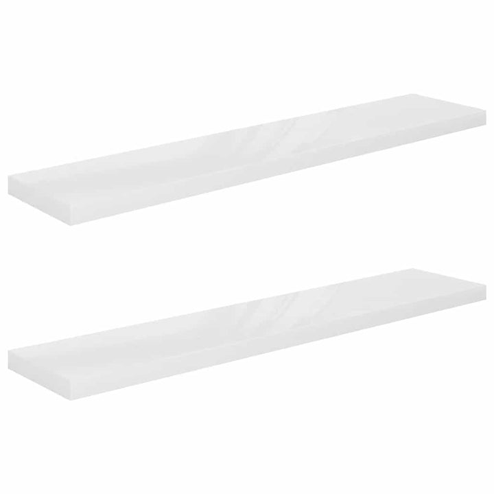 væghylder 2 stk. 120x23,5x3,8 cm MDF hvid højglans