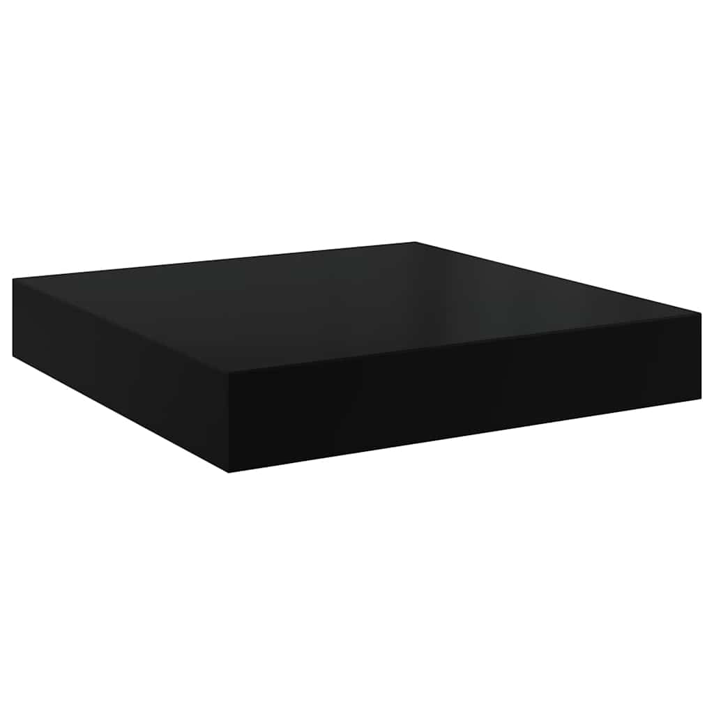 væghylder 4 stk. 23x23,5x3,8 cm MDF sort højglans