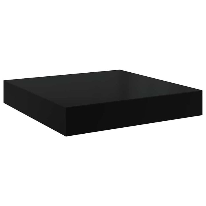væghylder 4 stk. 23x23,5x3,8 cm MDF sort højglans