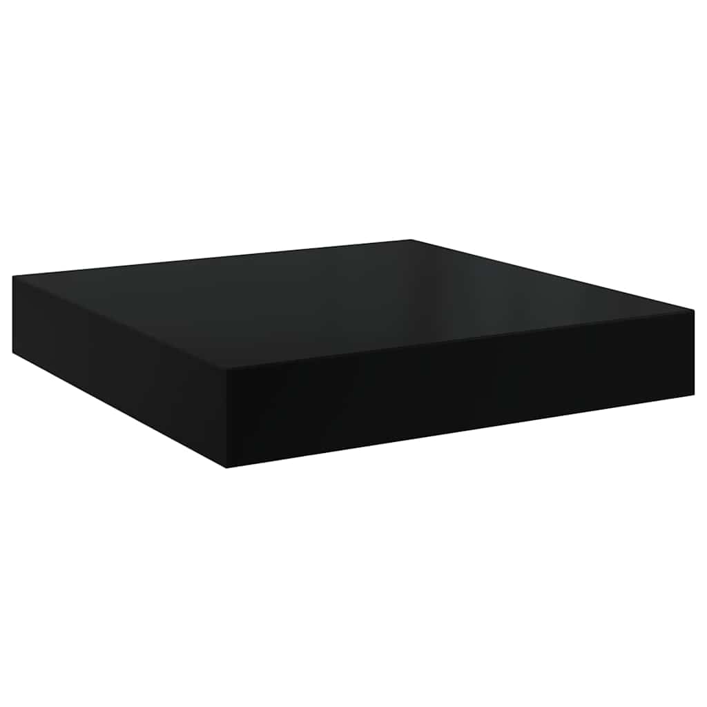 væghylder 2 stk. 40x23,5x3,8 cm MDF sort højglans