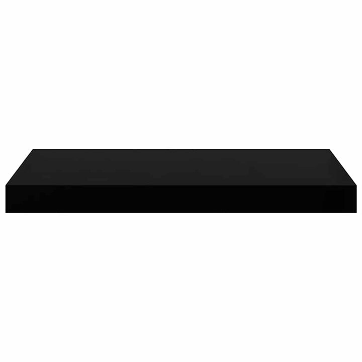 væghylder 2 stk. 50x23,5x3,8 cm MDF sort højglans