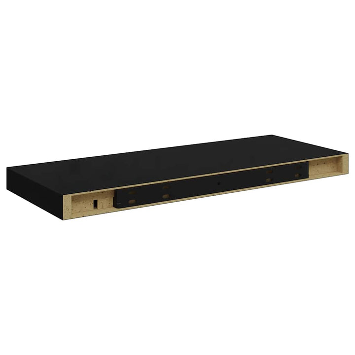 væghylder 2 stk. 60x23,5x3,8 cm MDF sort højglans