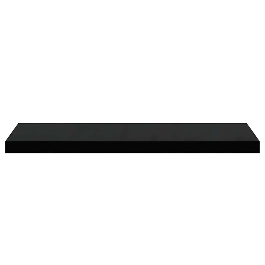 væghylder 2 stk. 80x23,5x3,8 cm MDF sort højglans