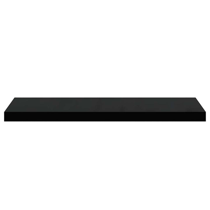 væghylder 2 stk. 80x23,5x3,8 cm MDF sort højglans
