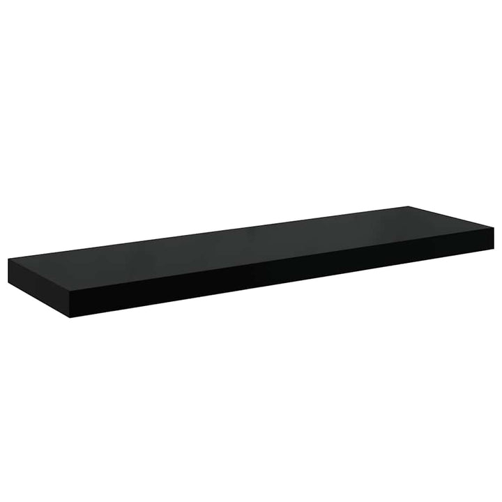 væghylder 2 stk. 80x23,5x3,8 cm MDF sort højglans