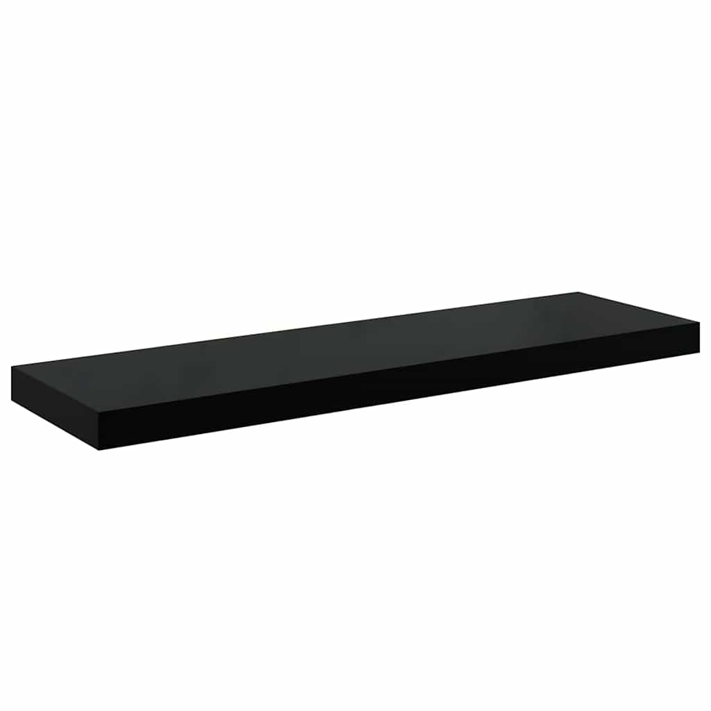 væghylder 4 stk. 80x23,5x3,8 cm MDF sort højglans