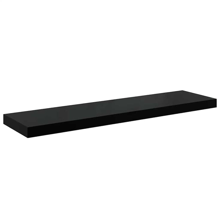 væghylder 2 stk. 90x23,5x3,8 cm MDF sort højglans