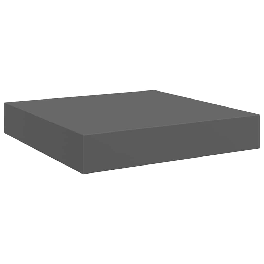væghylder 4 stk. 23x23,5x3,8 cm MDF grå højglans