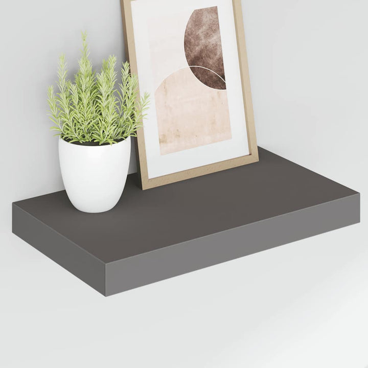væghylder 4 stk. 40x23x3,8 cm MDF grå højglans