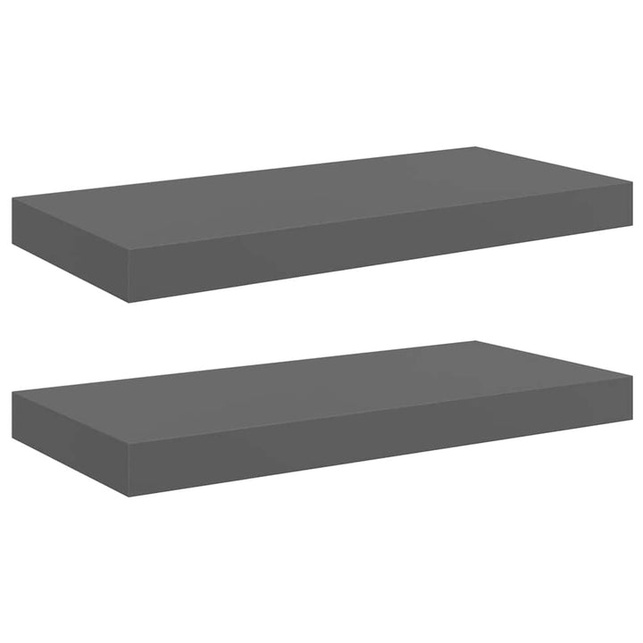 væghylder 2 stk. 50x23x3,8 cm MDF grå højglans