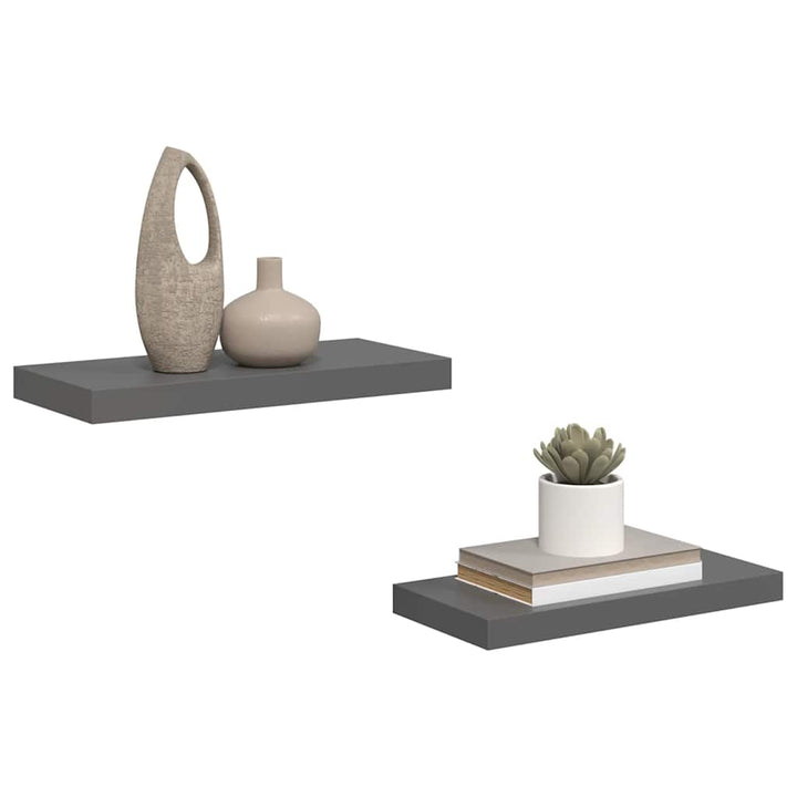 væghylder 2 stk. 50x23x3,8 cm MDF grå højglans