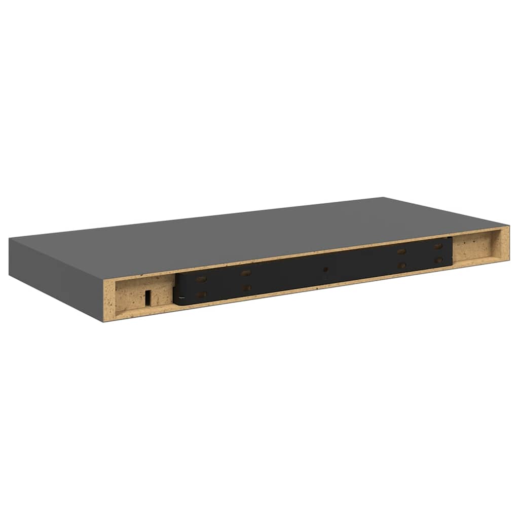 væghylder 2 stk. 50x23x3,8 cm MDF grå højglans