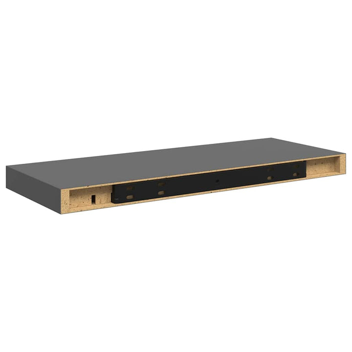 væghylder 2 stk. 60x23,5x3,8 cm MDF grå højglans