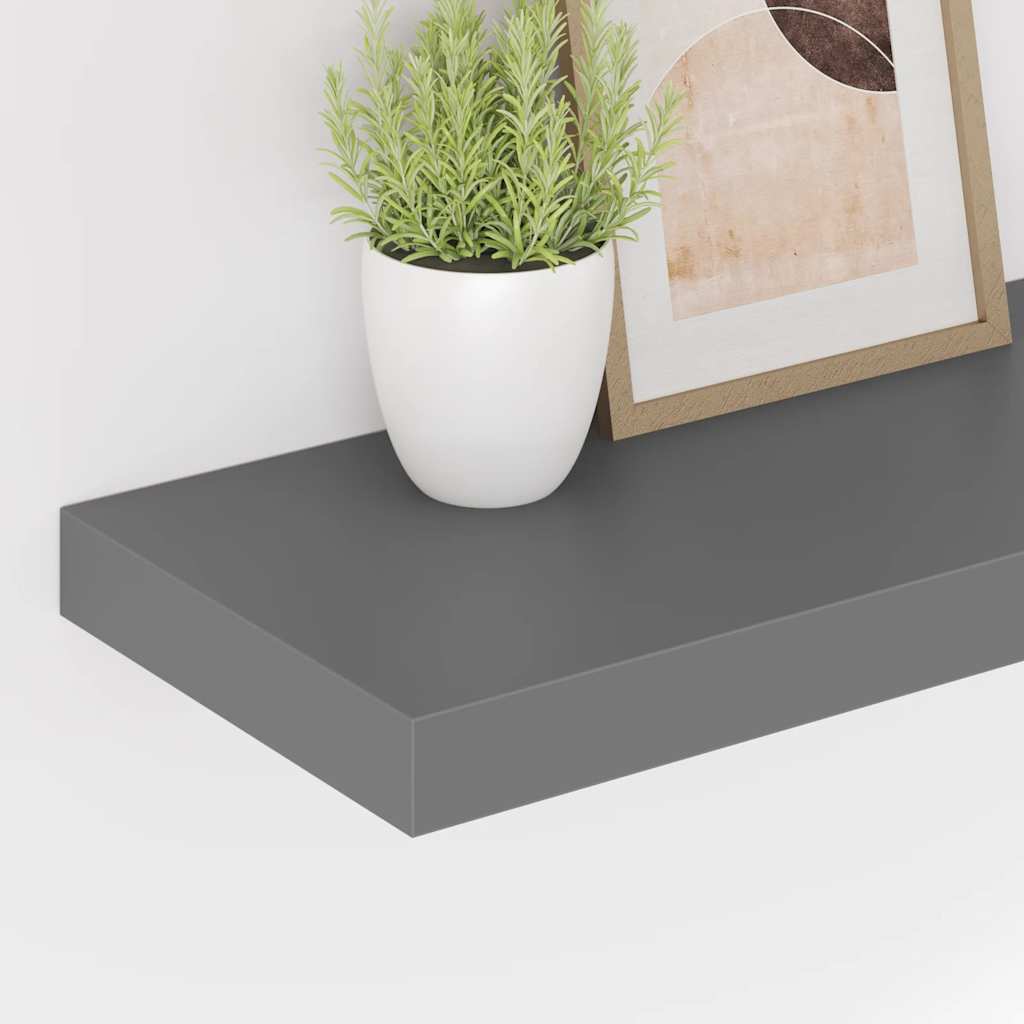 væghylder 4 stk. 60x23,5x3,8 cm MDF grå højglans