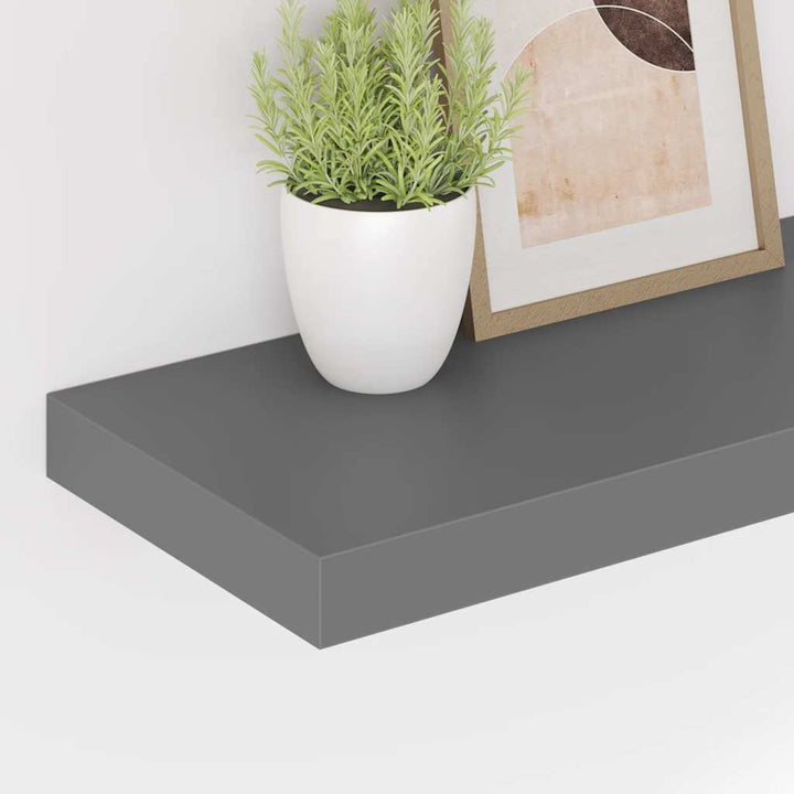 væghylder 4 stk. 60x23,5x3,8 cm MDF grå højglans
