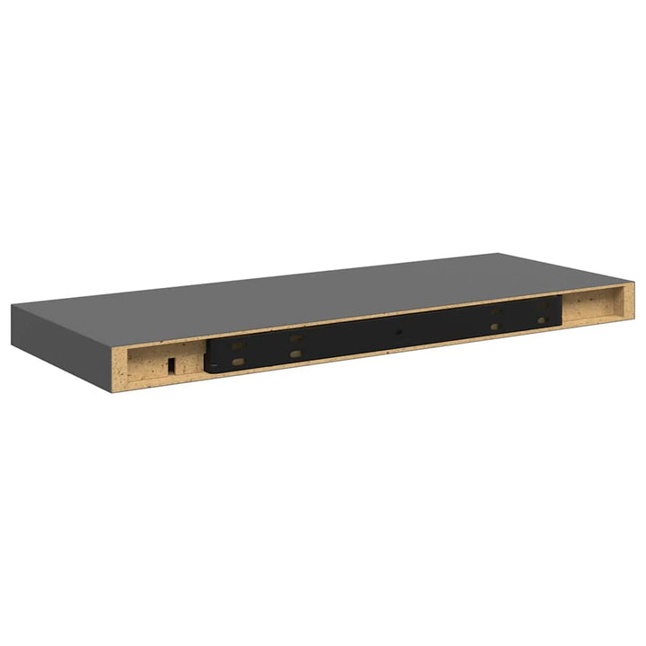 væghylder 4 stk. 60x23,5x3,8 cm MDF grå højglans