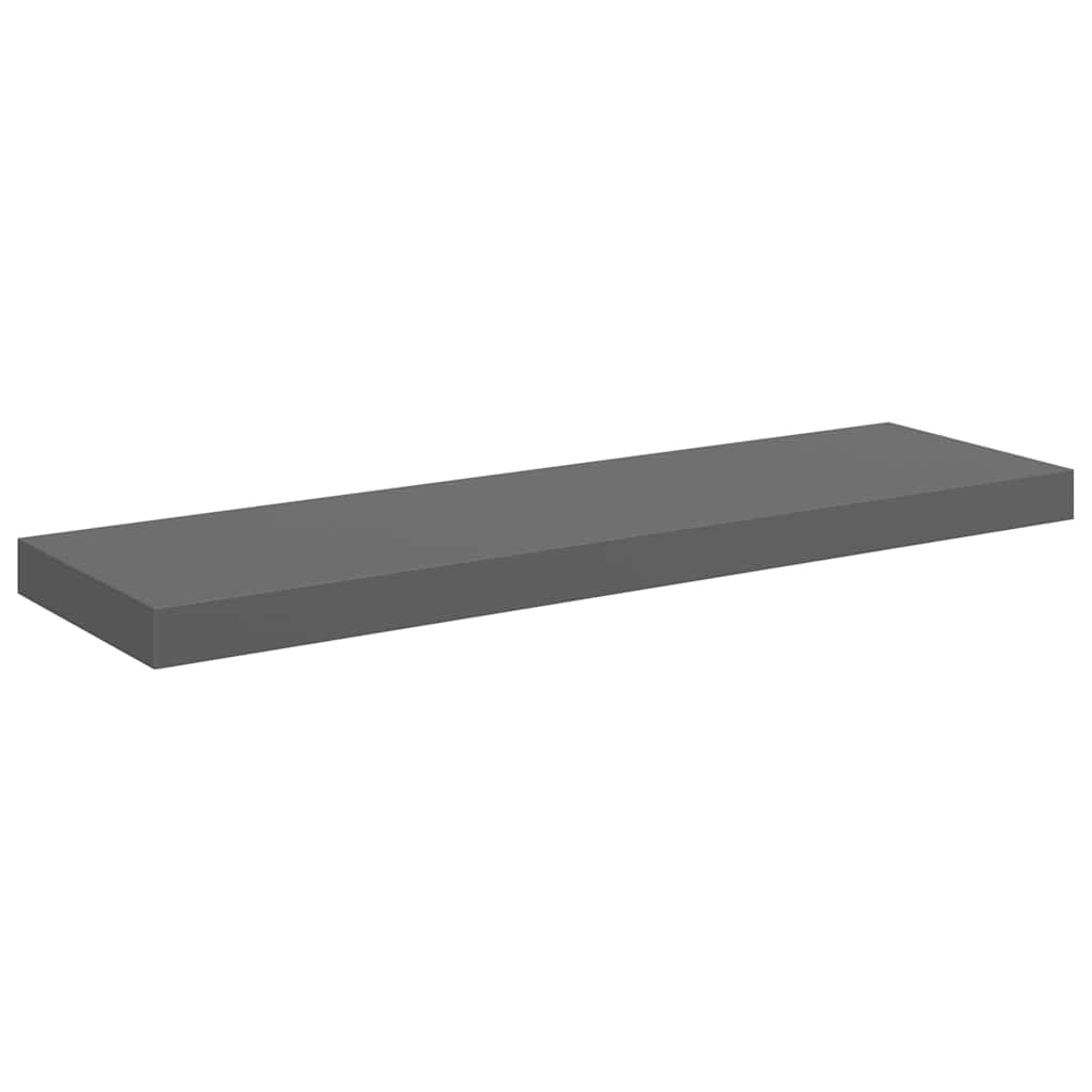 væghylder 2 stk. 80x23,5x3,8 cm MDF grå højglans