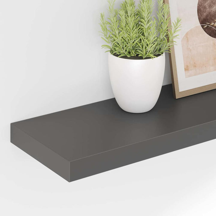 væghylder 4 stk. 90x23,5x3,8 cm MDF grå højglans