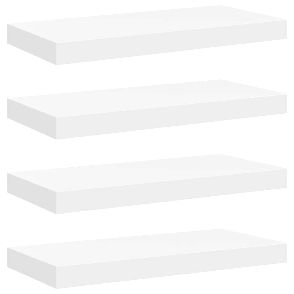 svævehylder 4 stk. 50x23x3,8 cm MDF hvid