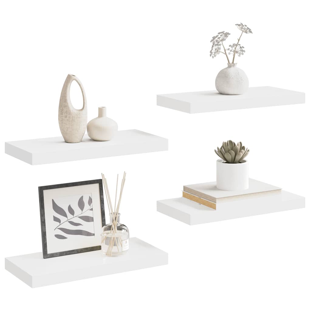 svævehylder 4 stk. 50x23x3,8 cm MDF hvid