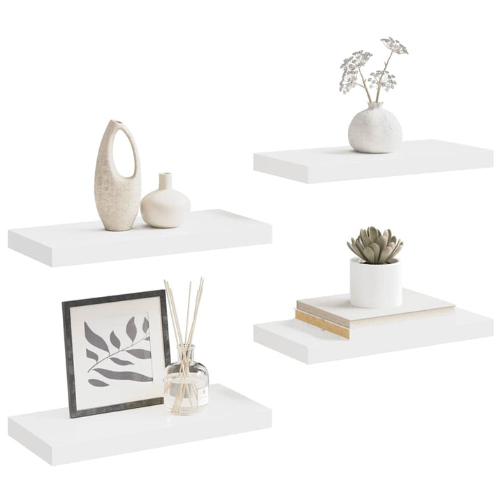 svævehylder 4 stk. 50x23x3,8 cm MDF hvid