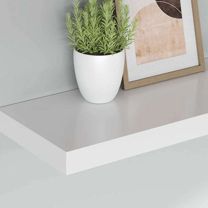 væghylder 2 stk. 60x23,5x3,8 cm MDF hvid