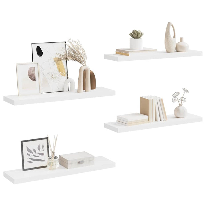 væghylder 4 stk. 90x23,5x3,8 cm MDF hvid