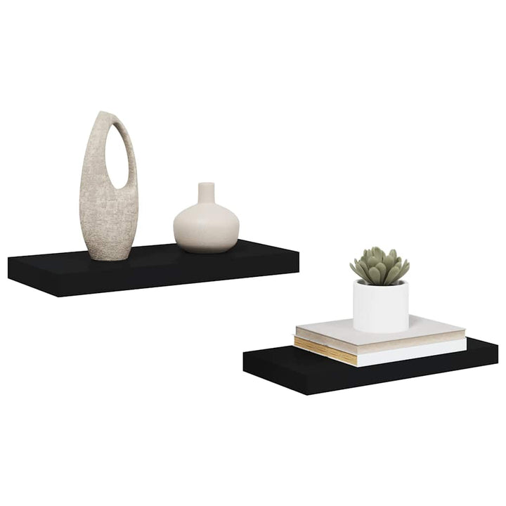 væghylder 2 stk. 50x23x3,8 cm MDF sort