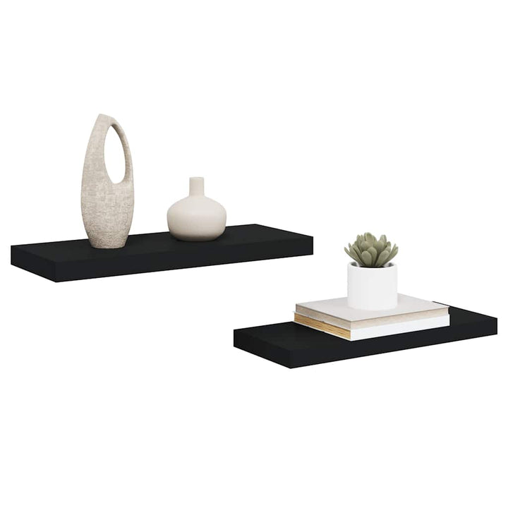 væghylder 2 stk. 60x23,5x3,8 cm MDF sort
