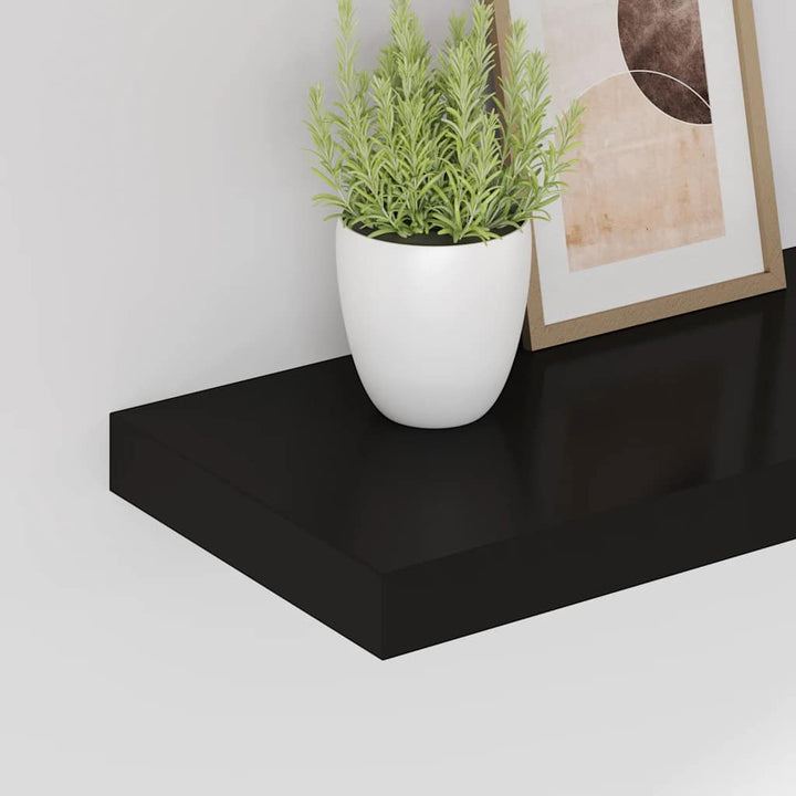 væghylder 4 stk. 60x23,5x3,8 cm MDF sort