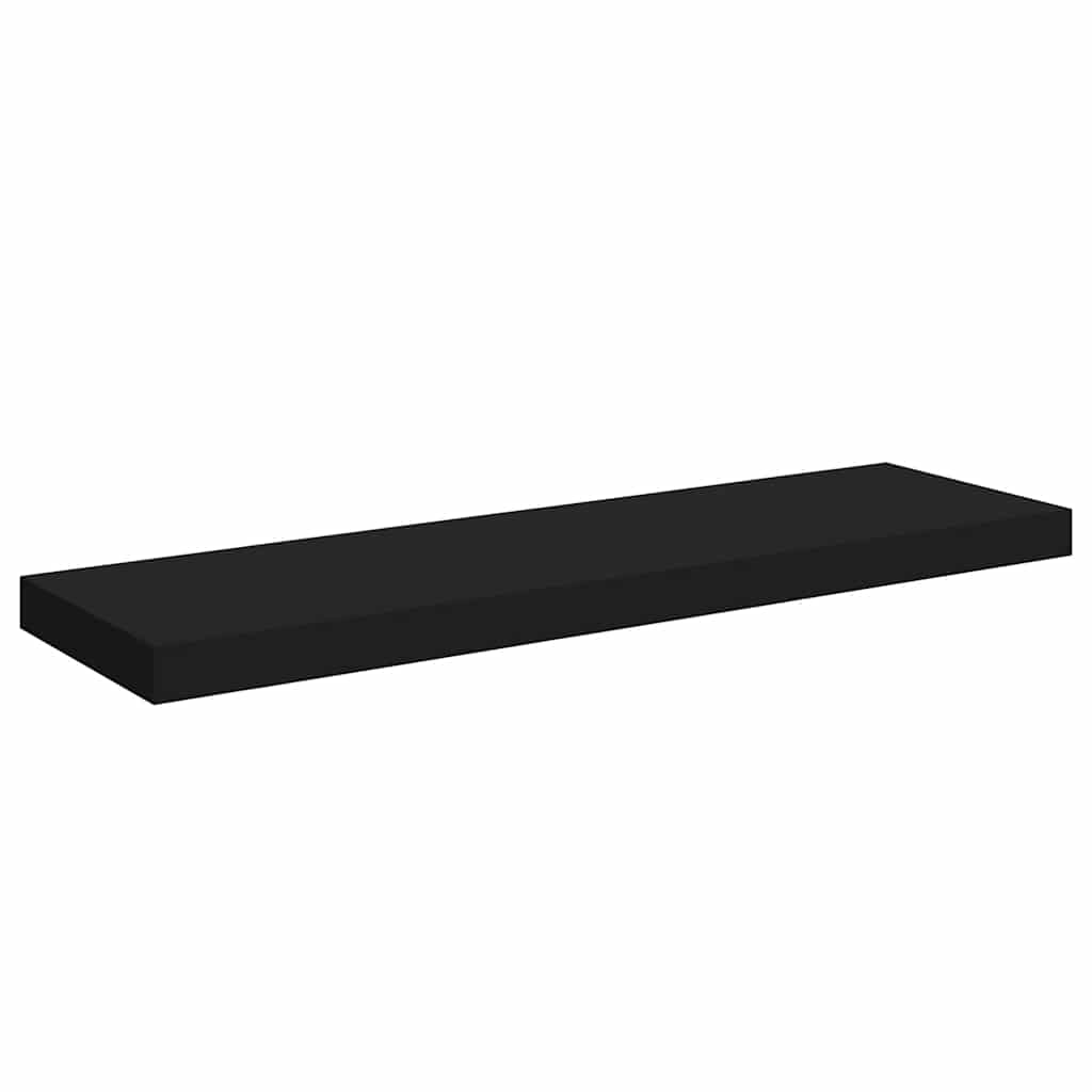 væghylder 2 stk. 80x23,5x3,8 cm MDF sort