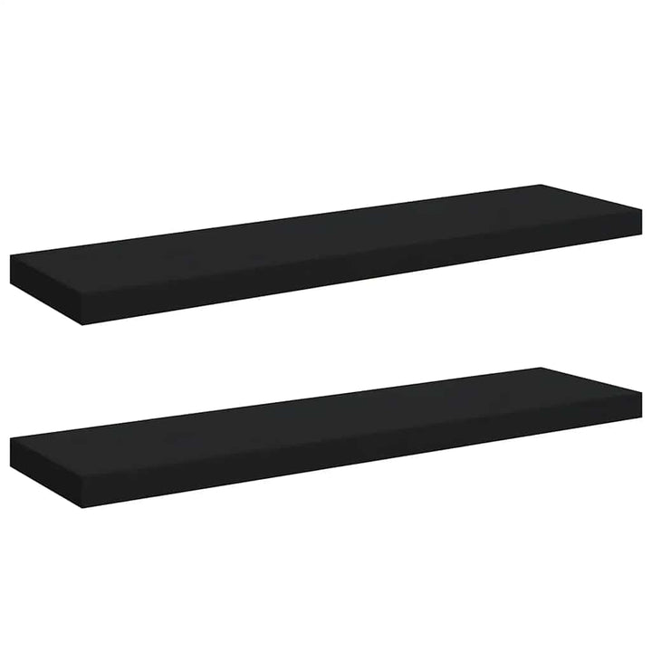 væghylder 2 stk. 90x23,5x3,8 cm MDF sort