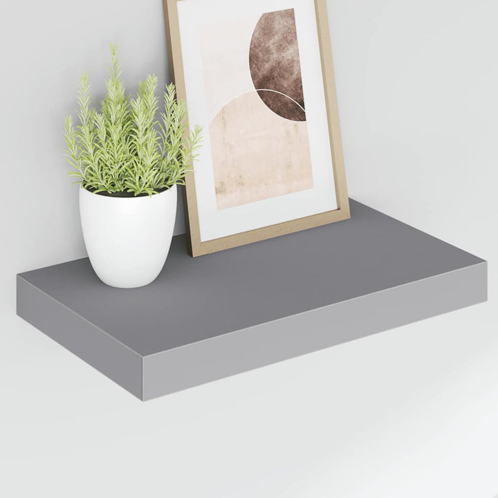 væghylder 2 stk. 40x23,5x3,8 cm MDF grå