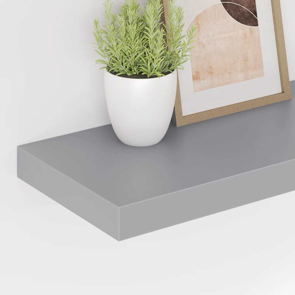 væghylder 2 stk. 50x23x3,8 cm MDF grå