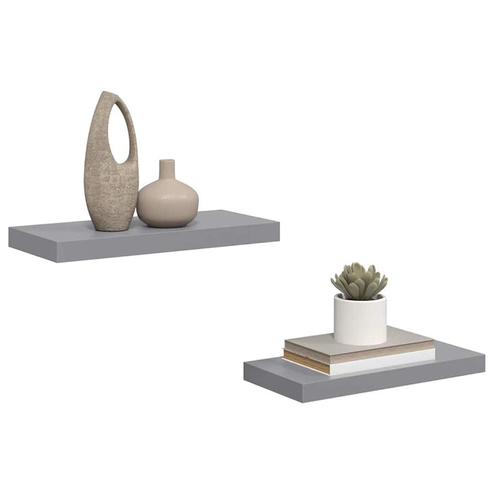 væghylder 2 stk. 50x23x3,8 cm MDF grå
