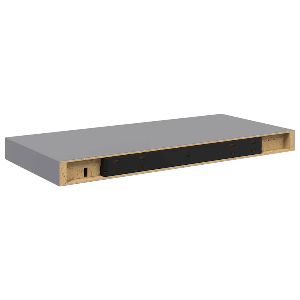 væghylder 2 stk. 50x23x3,8 cm MDF grå