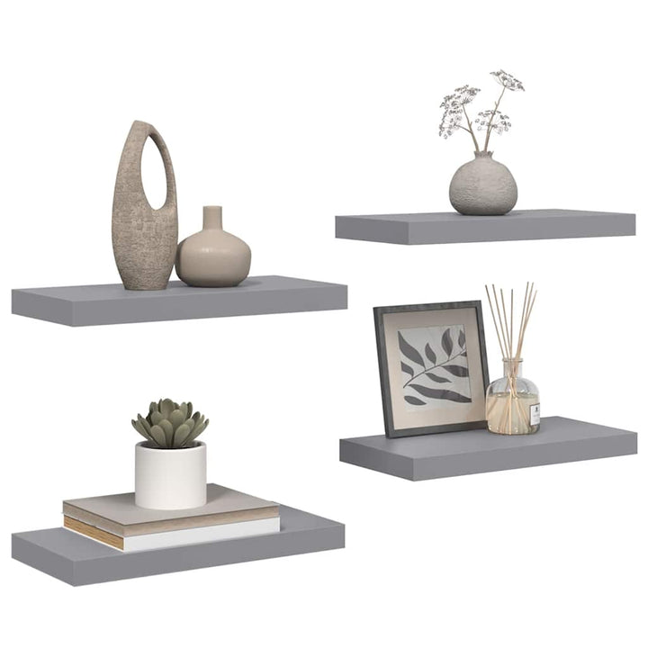 væghylder 4 stk. 50x23x3,8 cm MDF grå