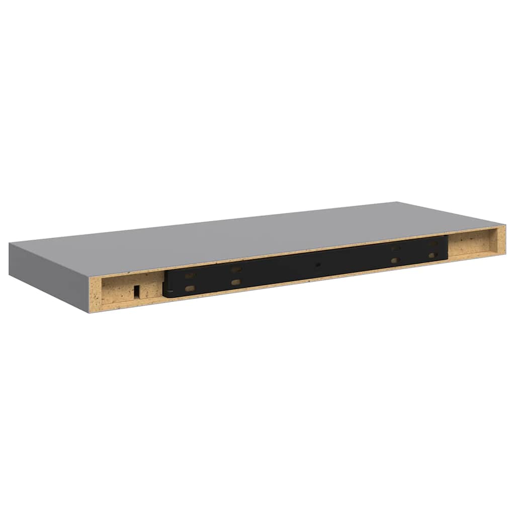 væghylder 2 stk. 60x23,5x3,8 cm MDF grå