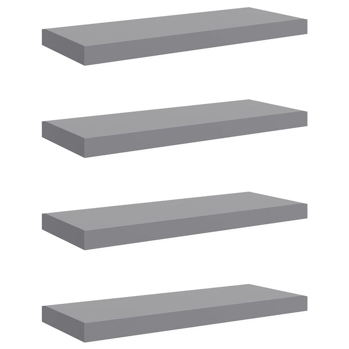 væghylder 4 stk. 60x23,5x3,8 cm MDF grå